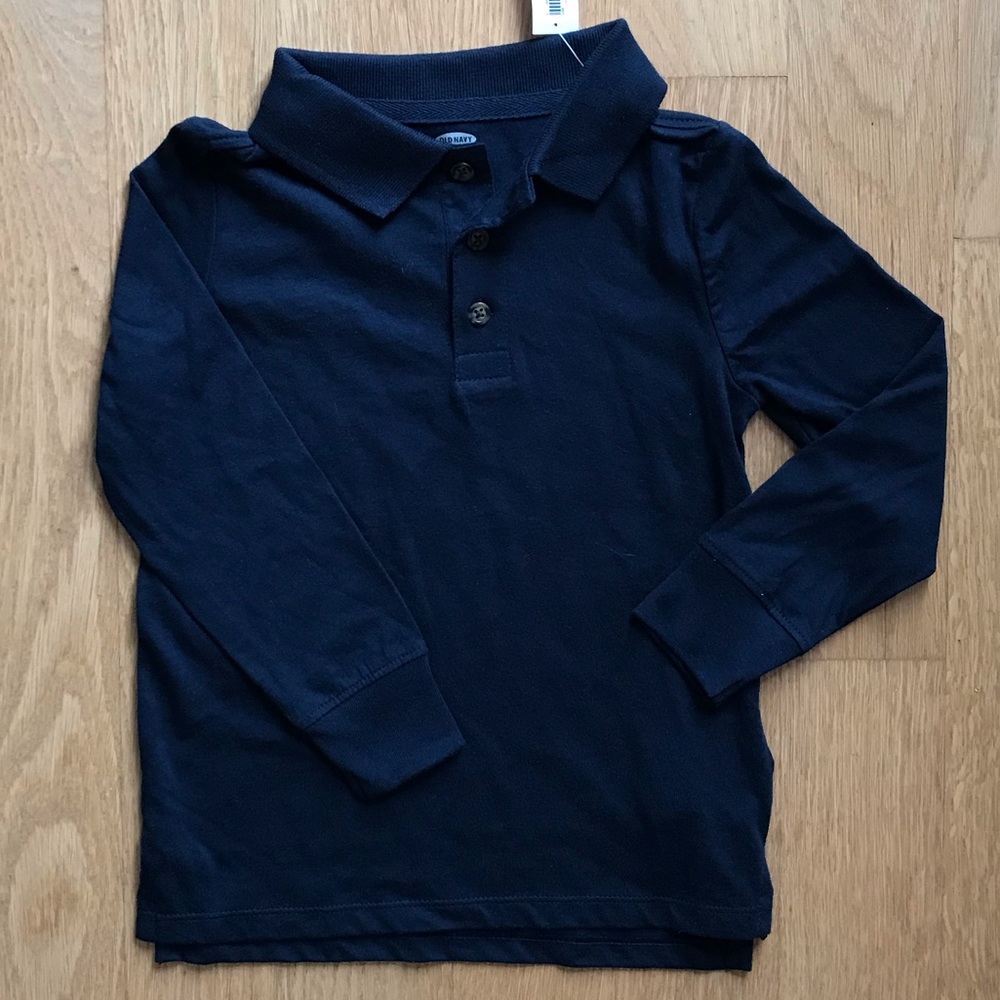 Navy blue long sleeve polo / collared shirt